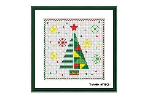 Abstract Christmas Tree Cross Stitch Review for Business Merch