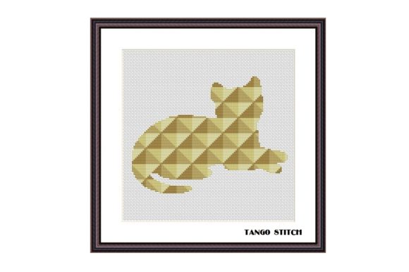 Beige Cat Geometric Cross Stitch Pattern Review