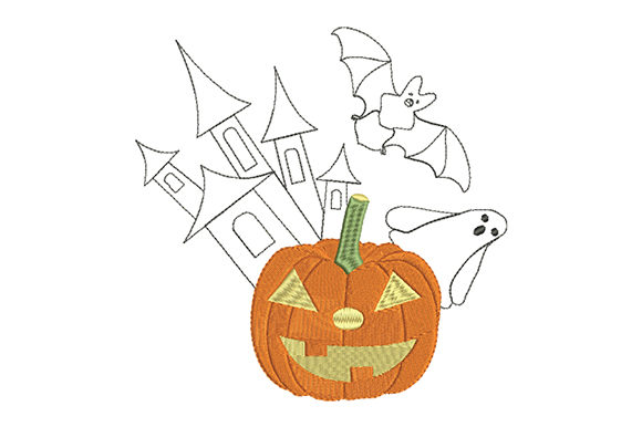 Halloween Pumpkin Lantern End Bat Embroidery Review