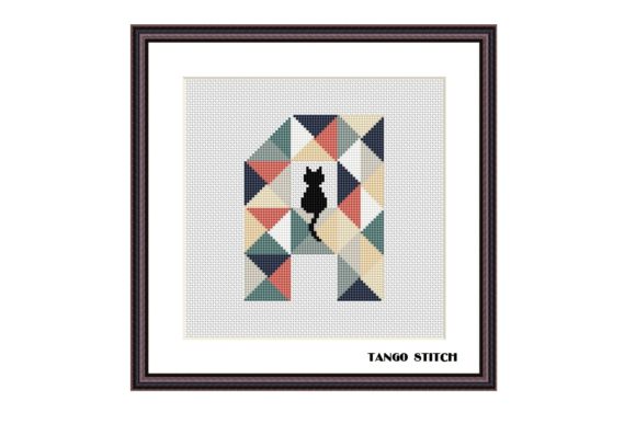 Letter A and Cute Black Cat Cross Stitch Review