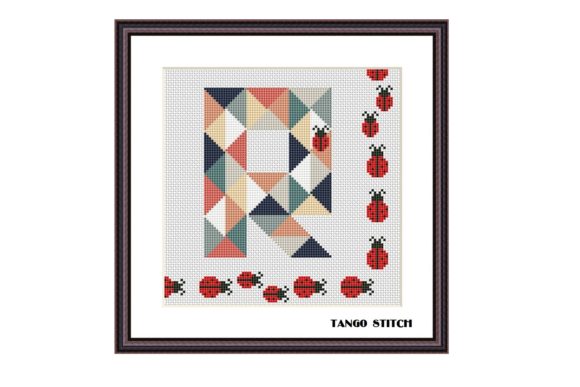 Letter R Ladybugs Geometric Cross Stitch Review
