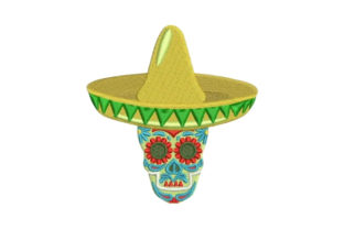 Sugar Skull Wearing a Sombrero Embroidery Design Review